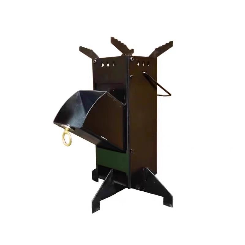 Outdoor Camping Wood Burning Stove - 휴대용 로켓 스토브, 두꺼운 망간강 목재