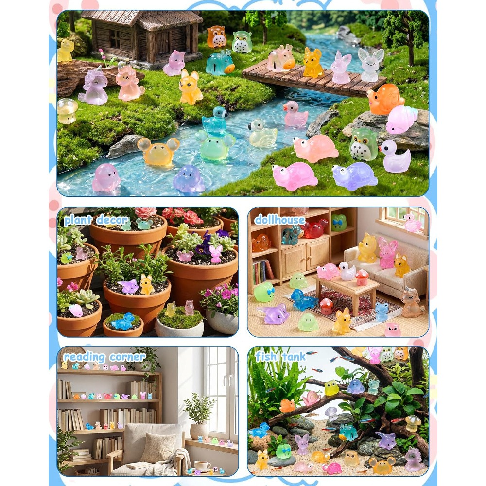 Outdoor Camping Items - 3팩 12개입 야광 미니 동물 미스터리