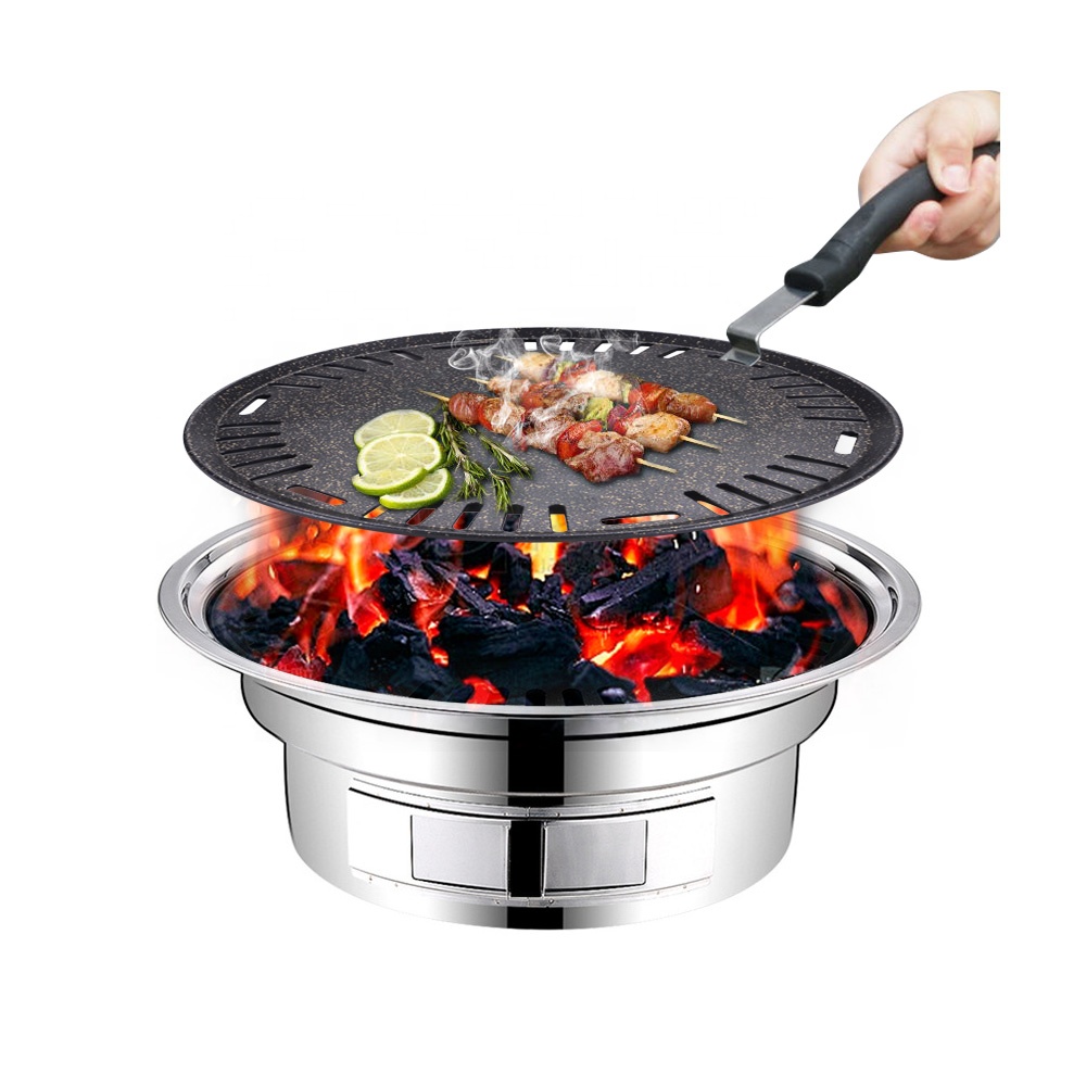 Outdoor Camping Korea - 알루미늄 원형 바베큐 플레이트 논스틱 테이블