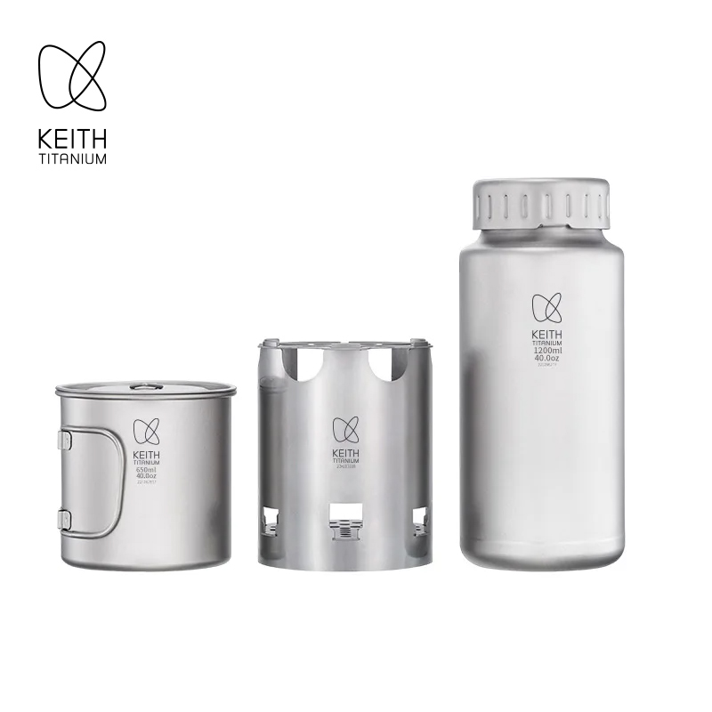 Outdoor Camping Burner - KEITH 순수 티타늄 네스팅 캠핑 세트