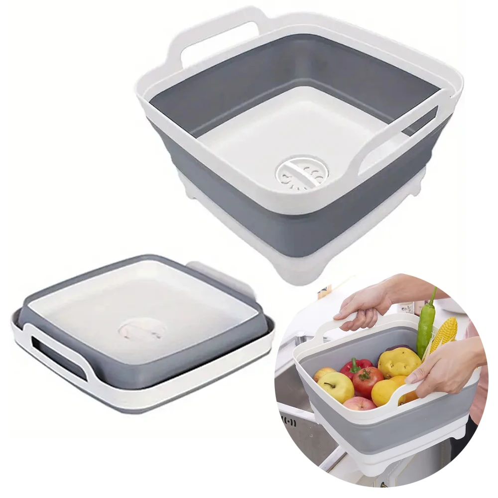 Outdoor Camping Kitchen With Sink - 1Pc 사각형 과일 야채 세척 세면대