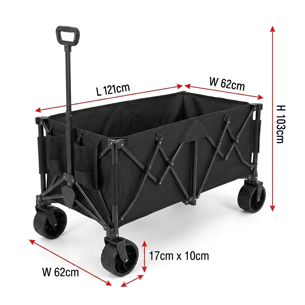 Camp Table Folding - 맞춤형 헤비듀티 접이식 웨건 카트, 260L
