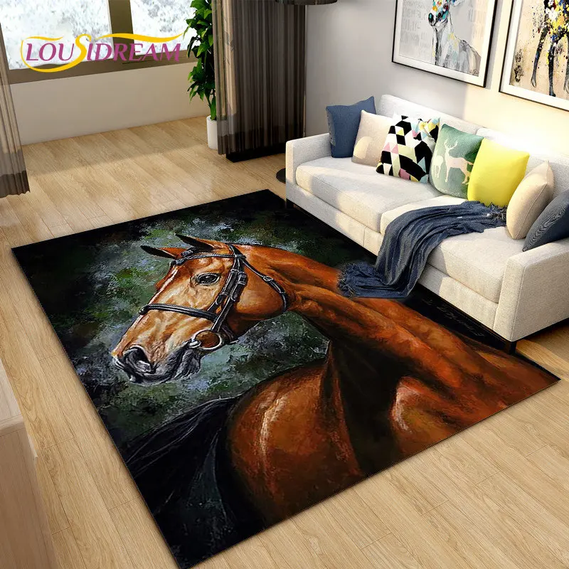 3D 라이트 럭셔리 모던 말 모양 대형 러그, 거실 침 - Outdoor Camping Mats Large 리뷰 및 가격