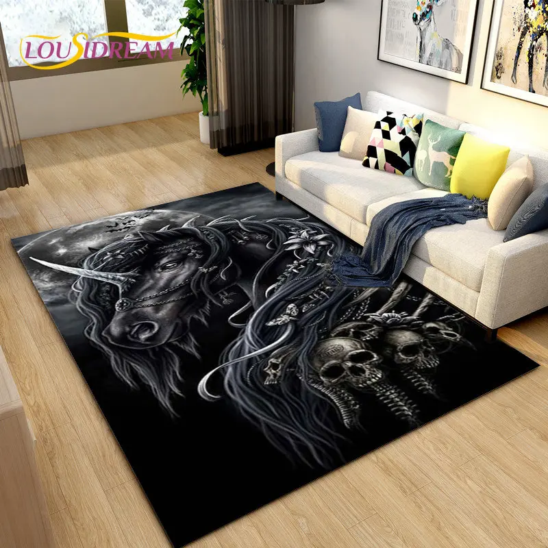 3D 라이트 럭셔리 모던 말 모양 대형 러그, 거실 침 - Outdoor Camping Mats Large 리뷰 및 가격