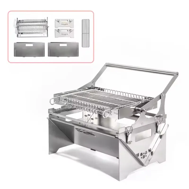 맞춤형 접이식 휴대용 캠프파이어 화덕 그릴 플립 바베큐 - Outdoor Camping Wood Burning Stove 리뷰 및 가격