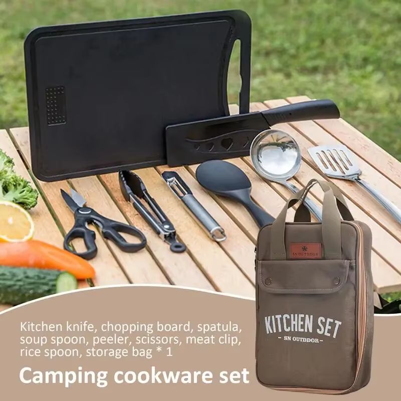 8pcs 캠핑 주방 조리기구 세트 휴대용 가방 야외 여 - Outdoor Camping Kitchen With Sink 리뷰 및 가격