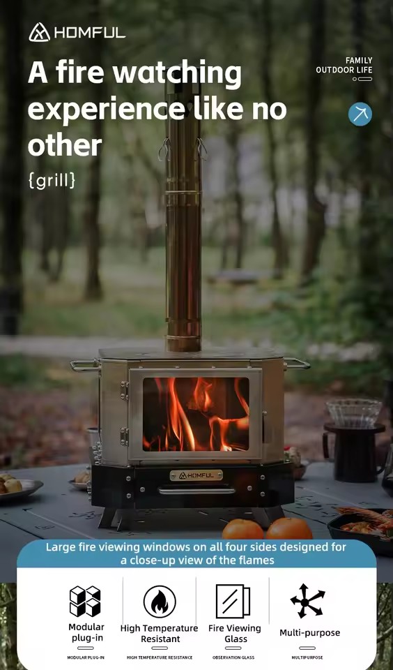 HOMFUL 휴대용 장작 난로 가정용 난방 장작 연소  - Outdoor Camping Wood Burning Stove 리뷰 및 가격