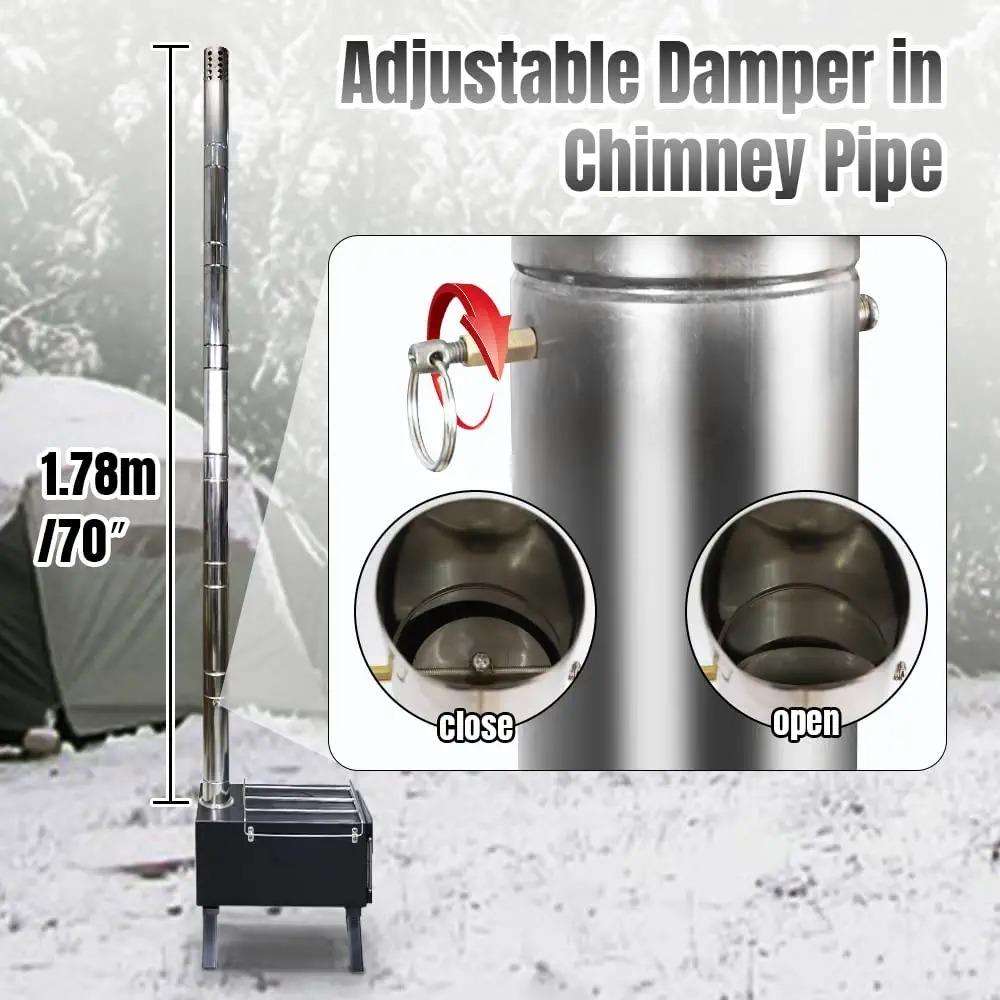 휴대용 야외 스테인리스 스틸 펠릿 및 나무 연소 캠핑  - Outdoor Camping Wood Burning Stove 리뷰 및 가격