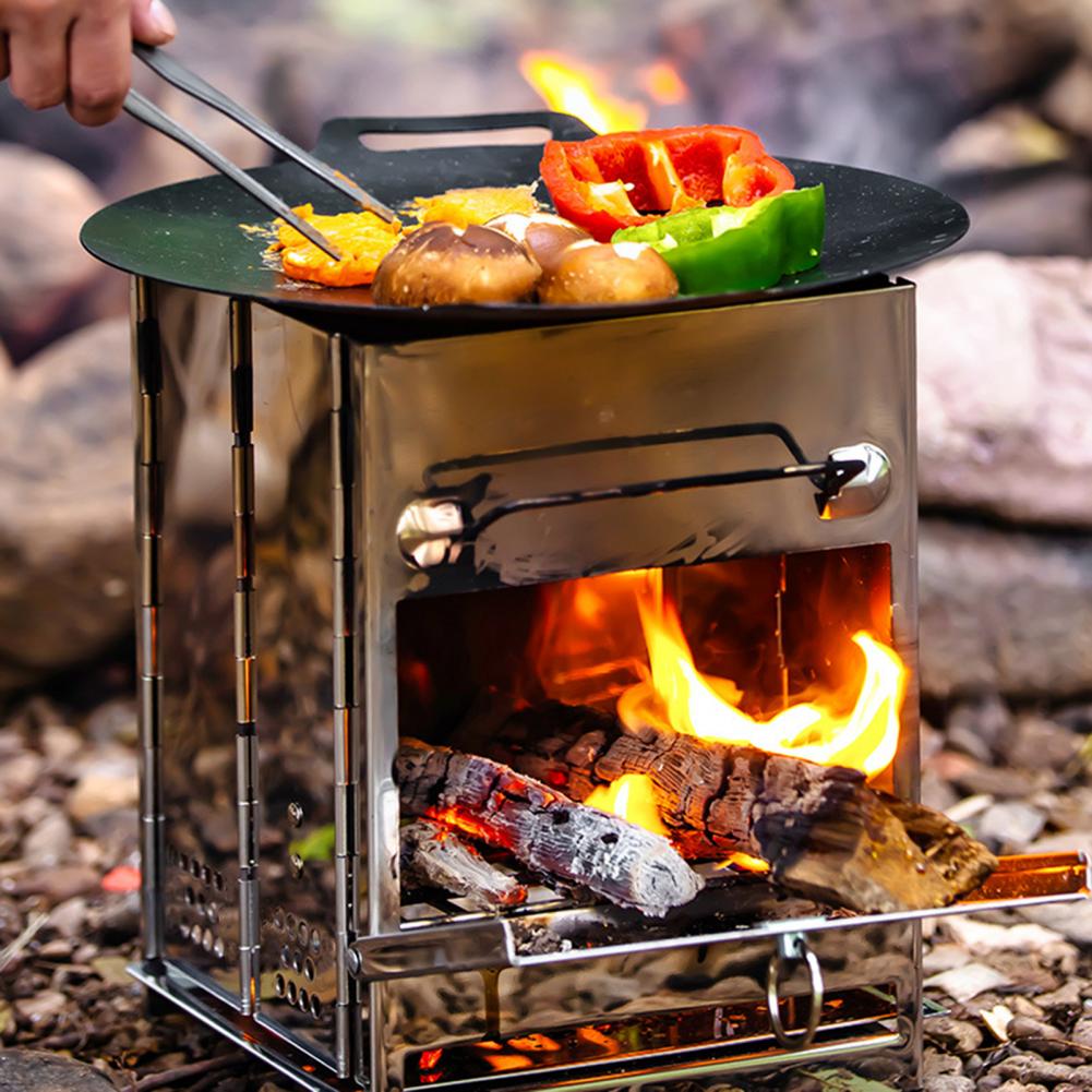 스테인리스 스틸 장작 난로 야외 하이킹 피크닉 바베큐  - Outdoor Camping Wood Burning Stove 리뷰 및 가격