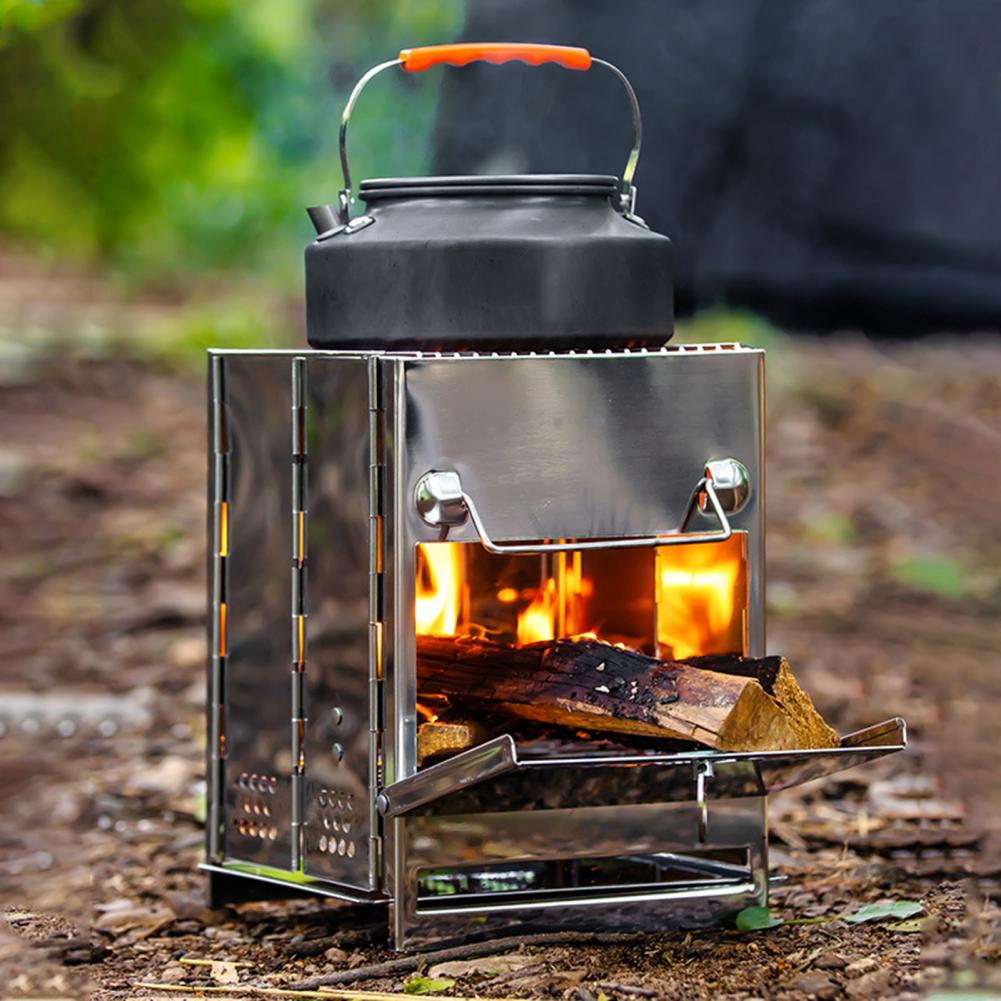 스테인리스 스틸 장작 난로 야외 하이킹 피크닉 바베큐  - Outdoor Camping Wood Burning Stove 리뷰 및 가격