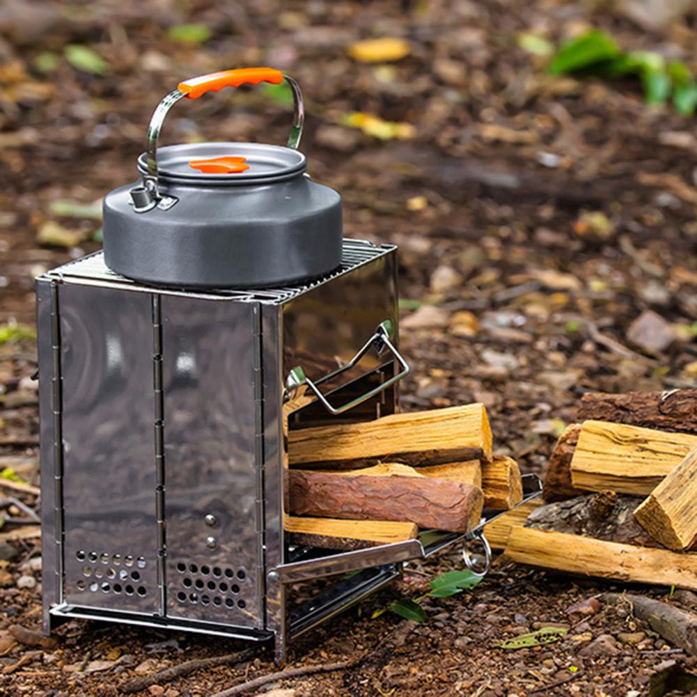 스테인리스 스틸 장작 난로 야외 하이킹 피크닉 바베큐  - Outdoor Camping Wood Burning Stove 리뷰 및 가격