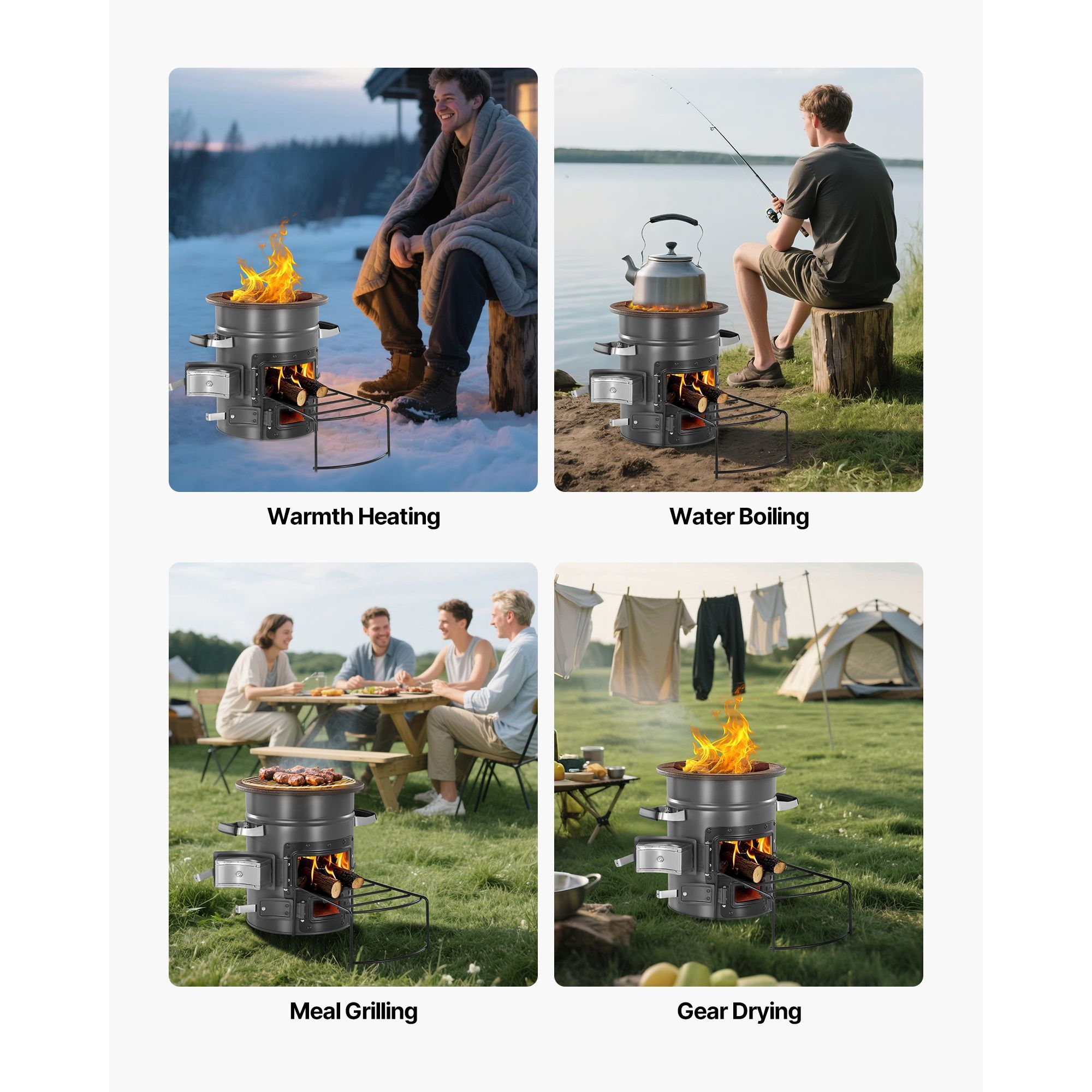 캠핑 로켓 스토브, 휴대용 나무 연소 로켓 스토브(캐링 - Outdoor Camping Wood Burning Stove 리뷰 및 가격