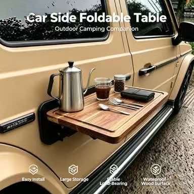 빠른 설치 자동차 측면 장착형 접이식 나무 테이블, 야 - Outdoor Camping Vehicle 리뷰 및 가격