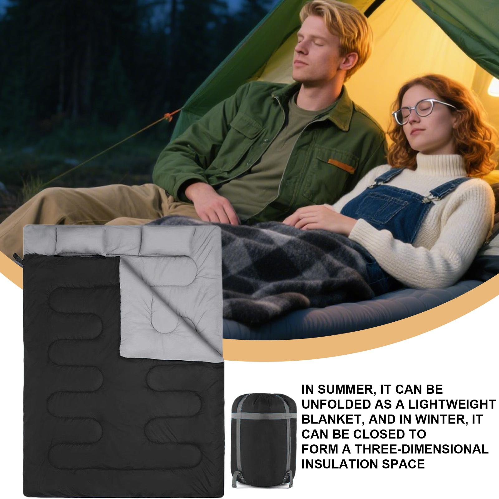 성인용 더블 침낭 2인용 따뜻한 휴대용 담요 캠핑 하이 - Outdoor Camping Activities For Adults 리뷰 및 가격
