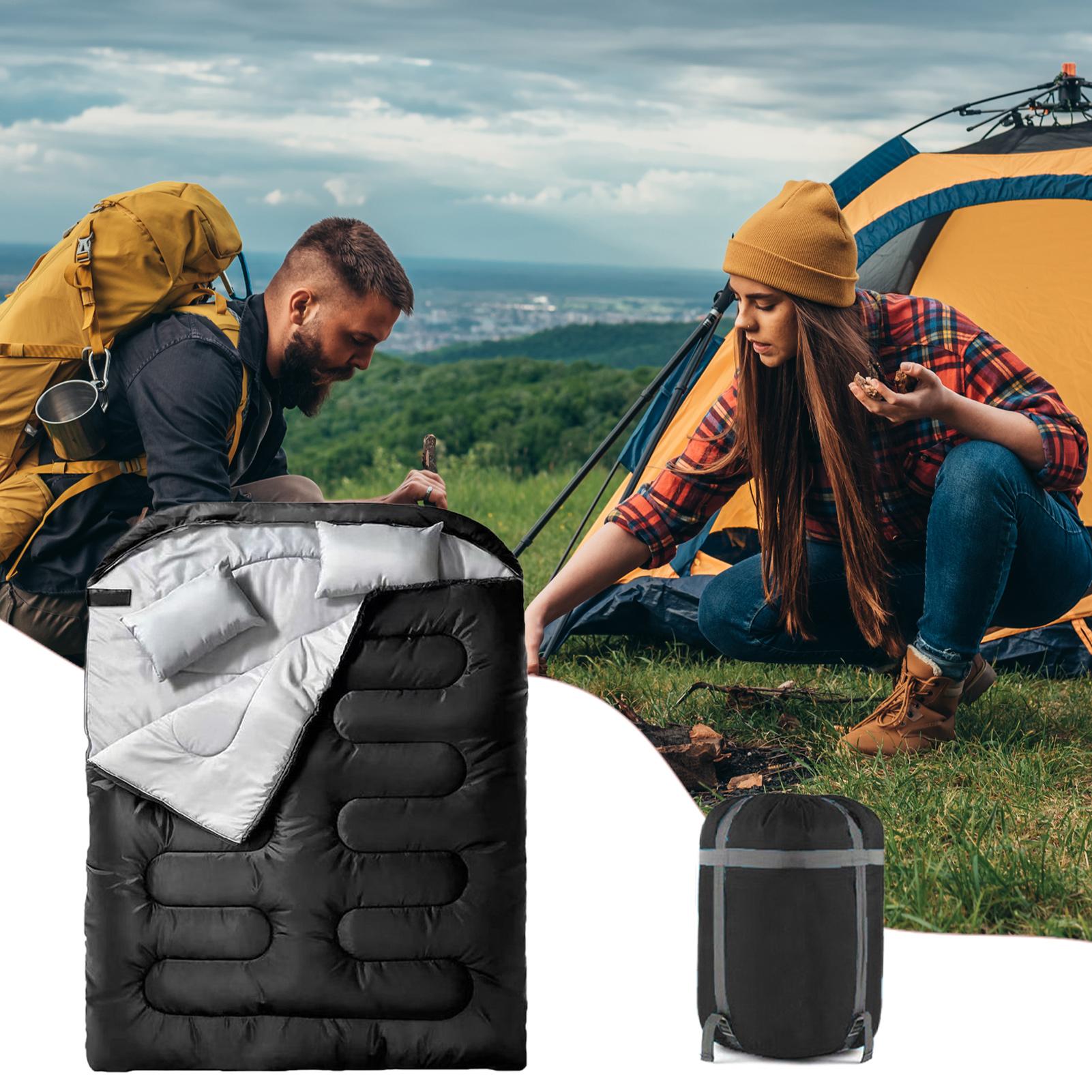 성인용 더블 침낭 2인용 따뜻한 휴대용 담요 캠핑 하이 - Outdoor Camping Activities For Adults 리뷰 및 가격