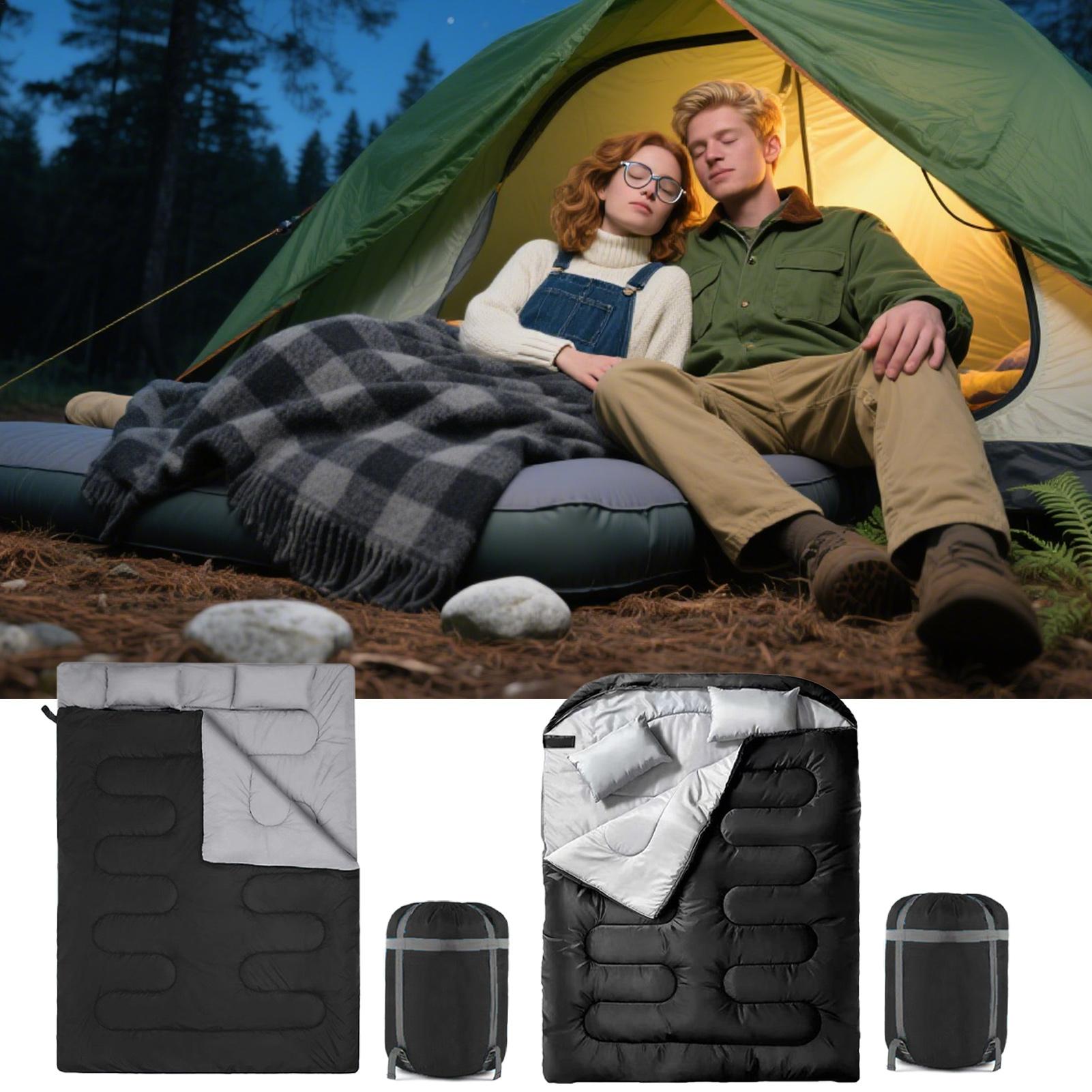 성인용 더블 침낭 2인용 따뜻한 휴대용 담요 캠핑 하이 - Outdoor Camping Activities For Adults 리뷰 및 가격