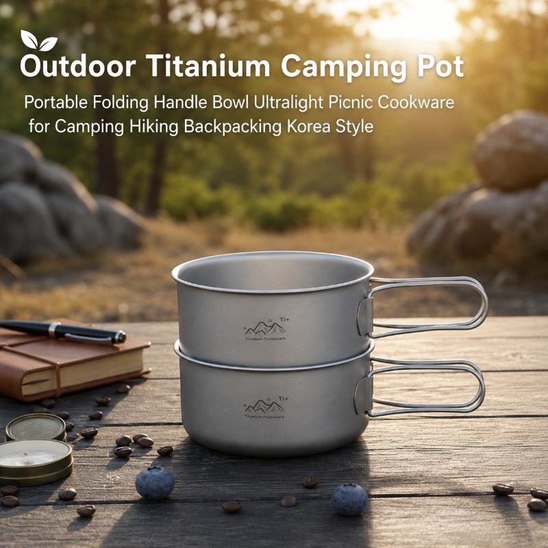야외 티타늄 캠핑 냄비 휴대용 접이식 손잡이 그릇 초경 - Outdoor Camping Korea 리뷰 및 가격
