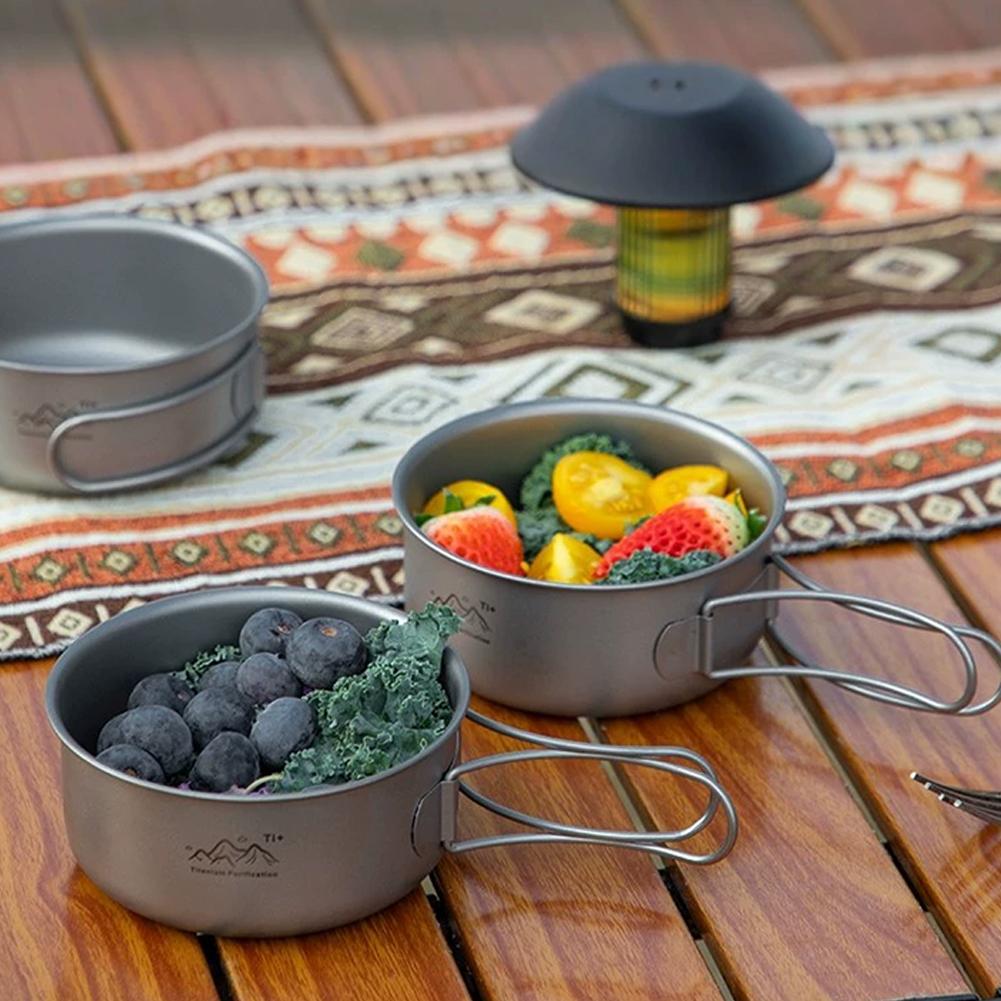 야외 티타늄 캠핑 냄비 휴대용 접이식 손잡이 그릇 초경 - Outdoor Camping Korea 리뷰 및 가격