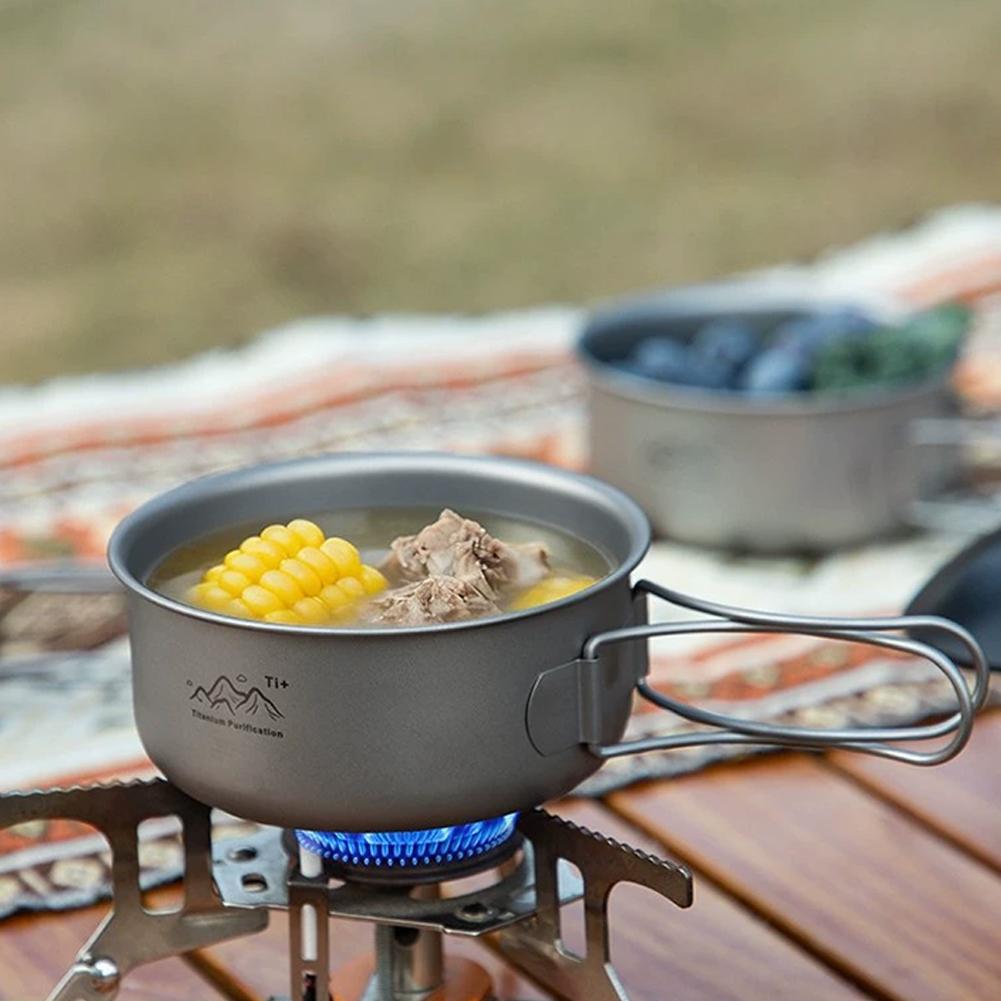 야외 티타늄 캠핑 냄비 휴대용 접이식 손잡이 그릇 초경 - Outdoor Camping Korea 리뷰 및 가격