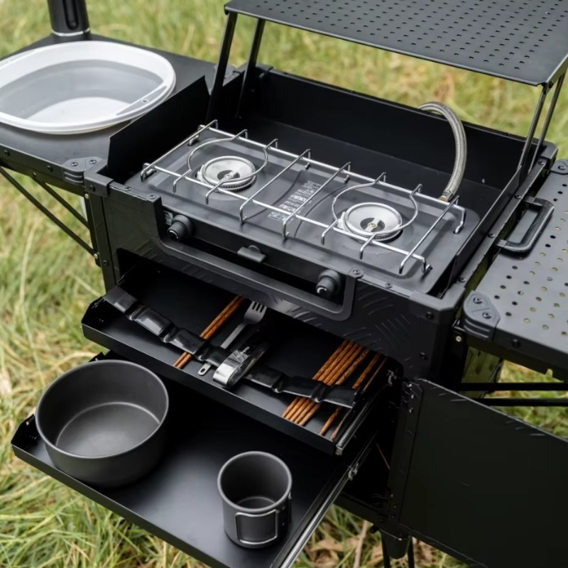 올인원 접이식 야외 캠핑 주방 스테이션 (스토브, 싱크 - Outdoor Camping Kitchen With Sink 리뷰 및 가격