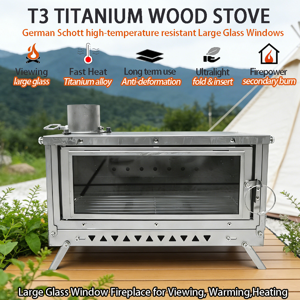 댄첼 T3 티타늄 텐트용 난로, 접이식으로 사용할 수  - Outdoor Camping Wood Burning Stove 리뷰 및 가격