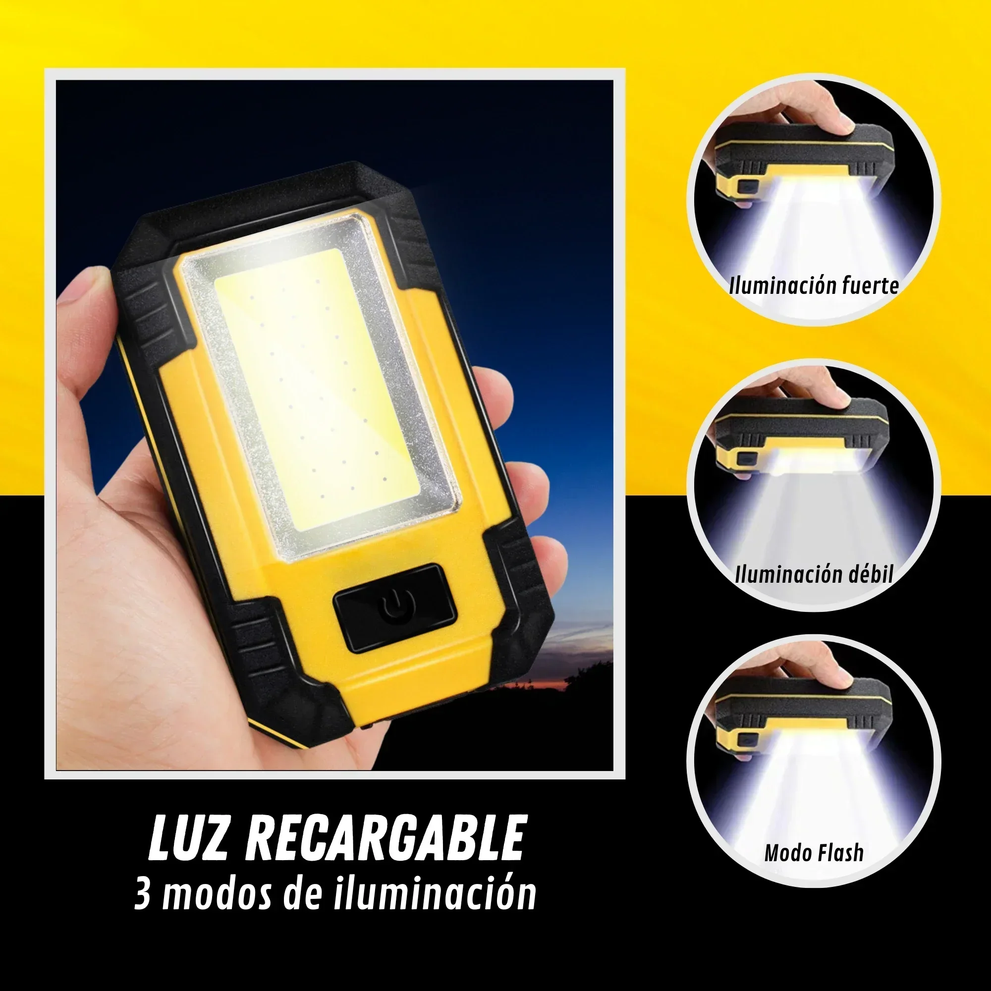 충전식 4000mAh 작업등, 초강력 COB 플래시라이 - Outdoor Camping Lantern 리뷰 및 가격