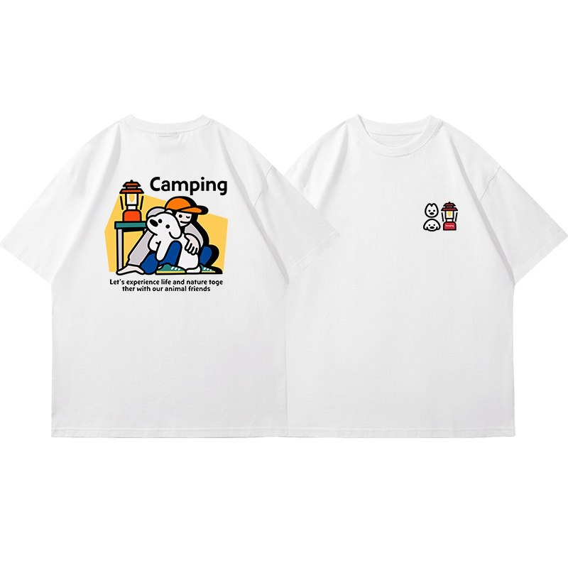 베스트 코리아 펀 일러스트 캠핑 프린트 일본 반팔 티셔 - Outdoor Camping Korea 리뷰 및 가격