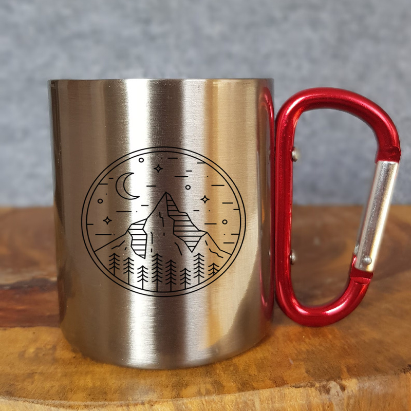 스테인리스 스틸 소재의 캠핑 머그컵, 카라비너 손잡이, - Outdoor Camping Items 리뷰 및 가격