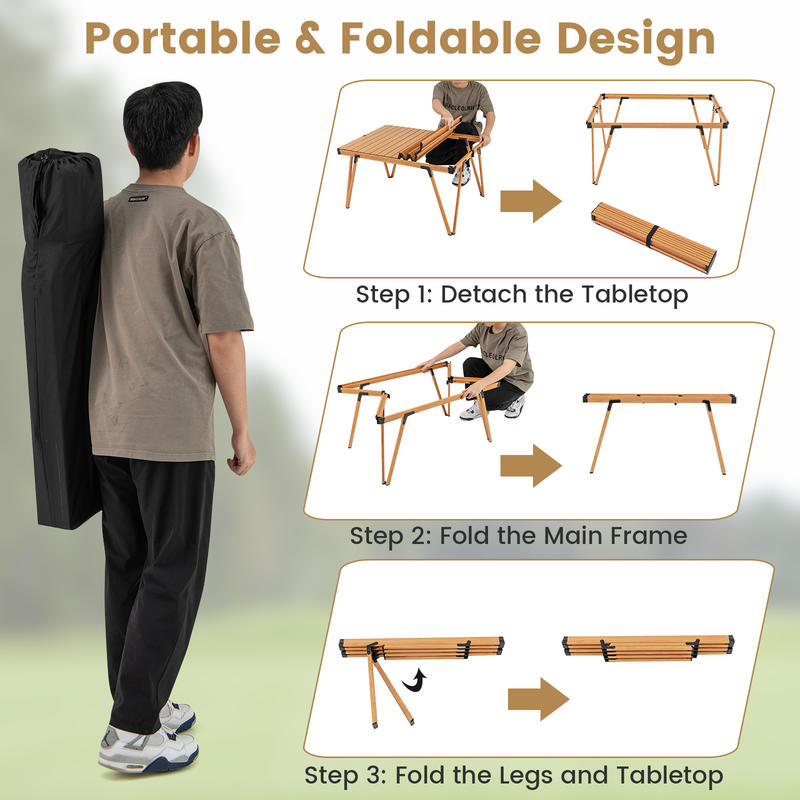 단일 접이식 피크닉 테이블 93 x 70cm 캠핑 테이 - Camp Table Folding 리뷰 및 가격