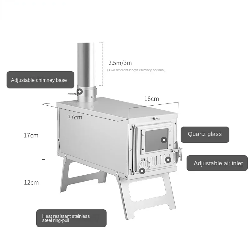 캠핑 텐트 스토브(굴뚝 포함) - 접이식 스테인리스 스 - Outdoor Camping Wood Burning Stove 리뷰 및 가격